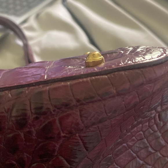 Brahmin Deep Purple Crocodile Embossed Satchel - Picture 14 of 14